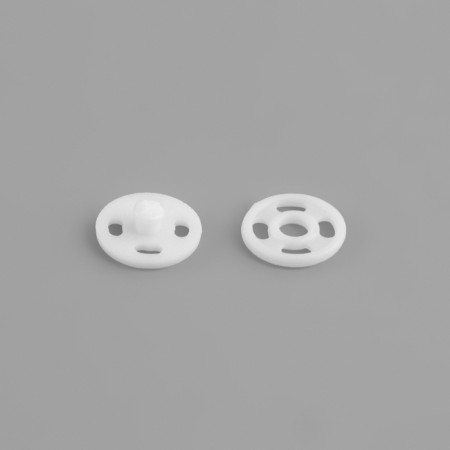 The buttons are sewing, d = 7 mm, 10 pcs, white color-1