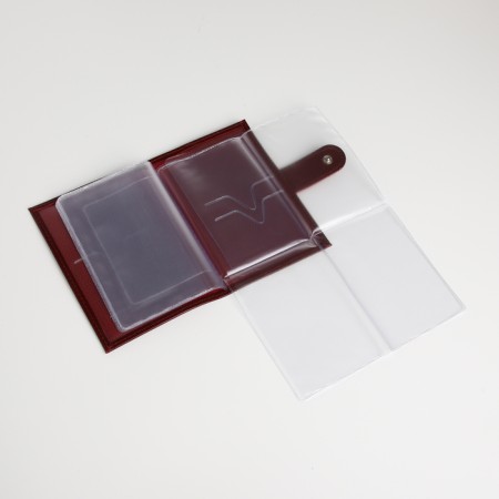 Cover for auto documents on the button, Textura, burgundy color-6