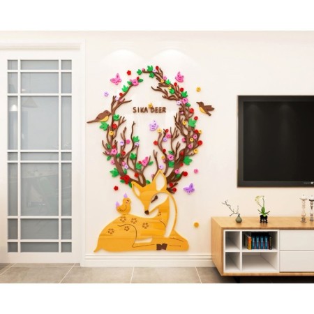 Interior stickers "deer", children's, decor on the wall, panel 120 x 82 cm-2