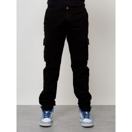 Cargo jeans male, size 50-52, black color-3