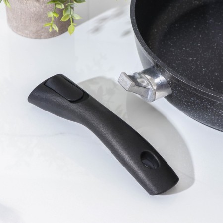 Pan, d = 28 cm, removable handle, anti -stick coating, dark marble-4
