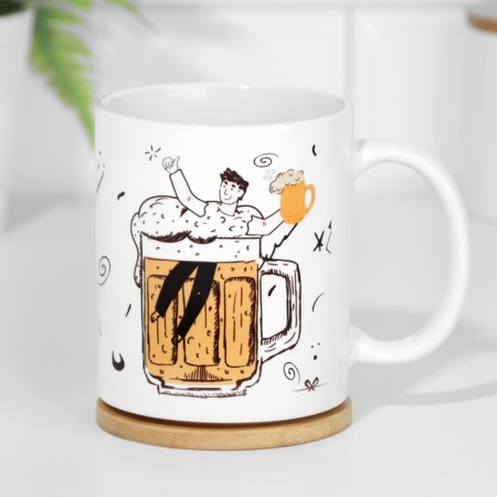 Sublimation mug "Elegant beer lover", with application-3