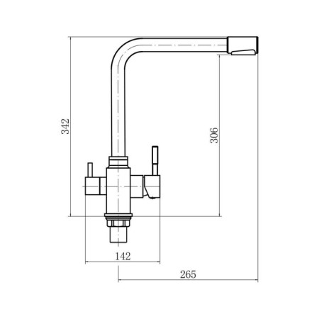 Fashun A54309-7 kitchen mixer, one-sided, with output for drinking water, black-1