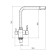 Fashun A54309-7 kitchen mixer, one-sided, with output for drinking water, black