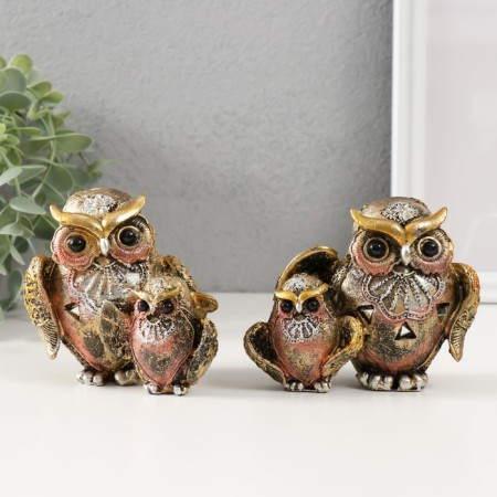 Polystone souvenir "Two eagle owl with a pattern on the neck" MIX 5x11.5x9.2 cm