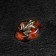 Souvenir "Frog", small, brass, amber
