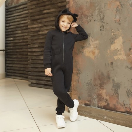 Комбинезон детский с начёсом KAFTAN "Basic line" р.26 (80-86), черный-12