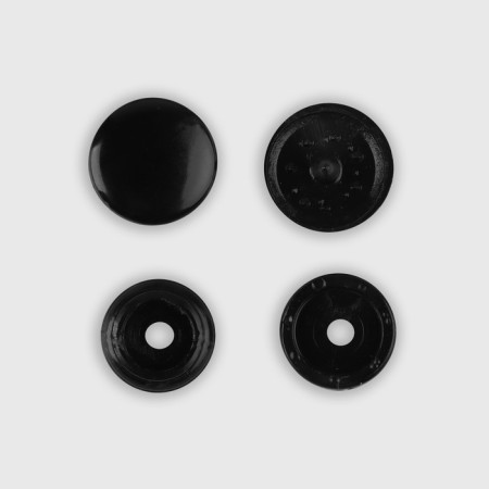 Plastic button, d = 15 mm, black color-2