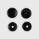 Plastic button, d = 15 mm, black color