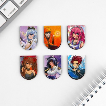 Magnetic bookmarks 6 pieces on the “Anime Mix” substrate-2