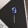 Candle for the cake, the number "9", blue.