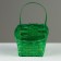 Wicker basket, d14x13xh6.5x11x20 cm, green, bamboo