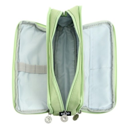 School Penal on the zipper 3-section, green-4