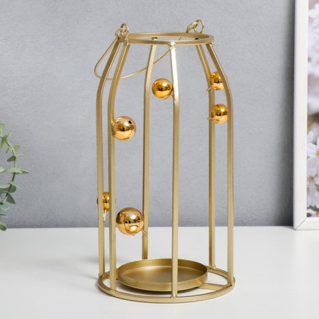 Climber Metal "Golden Balls" gold 14x14x26 cm-4