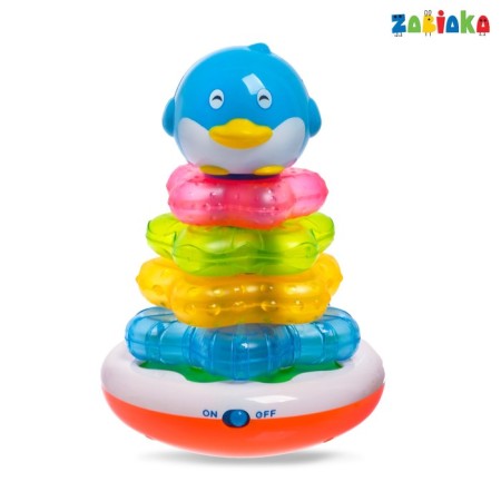 Musical Pyramid "Penguin", light effects, works from batteries-1