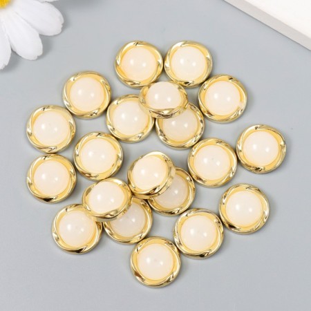 Decor for creativity Plastic "Half -Pesterior with a golden rim" set of 20 pcs 1.7x1.7 cm 943112-2