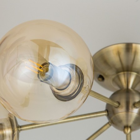 Ceiling chandelier CITILUX “Tommy” CL102173, 66.5x66.5x26 cm, 7x40W, E14, brown color-8