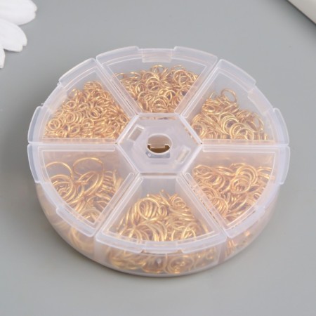 Rings clamping metal in the box "Gold" 880 pcs 8x8x2 cm-2