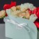 Flower box is folding, mint "happiness is waiting for you", 17 × 13 × 7 cm