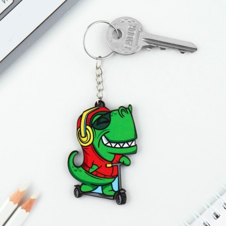 Key keychain wooden "dinosaur", 4.5 x 6 cm-2