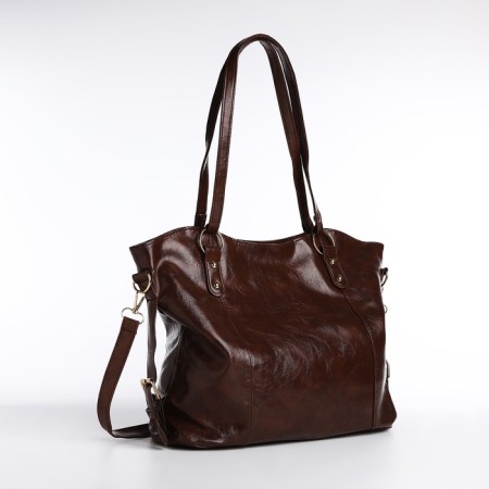 Zipper bag with zipper, brown color-2