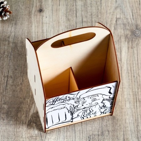 Box for beer "Happy New Year!" Santa Claus and Mug-2