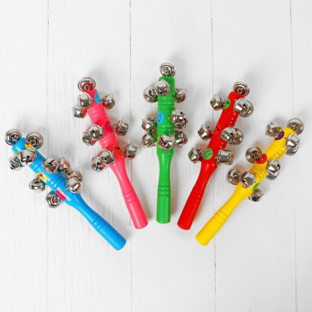 A rattle with bells "Smiley", Mix colors-6