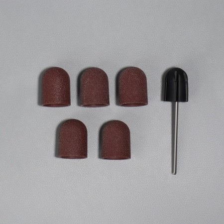 A set for hardware manicure and pedicure, base, caps 5 pcs, d 13 × 21 mm, abrasiveness 240-1