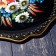 Zhostovsky tray "flowers", blue, with author’s painting, 38x31 cm