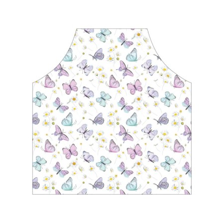 Apron of a kitchen with a photo print "Butterflies and chamomile", adjustable, size OS-2