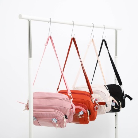 Youth bag with a zipper, pink color-6