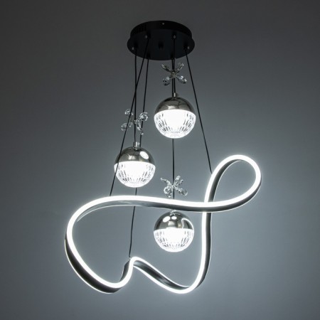 Lamp with PDD "Fiora" LED 140W 3000-6000K Black 49x49x15-115 cm-4