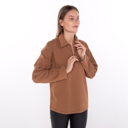 Female jumper, chestnut color, size 46