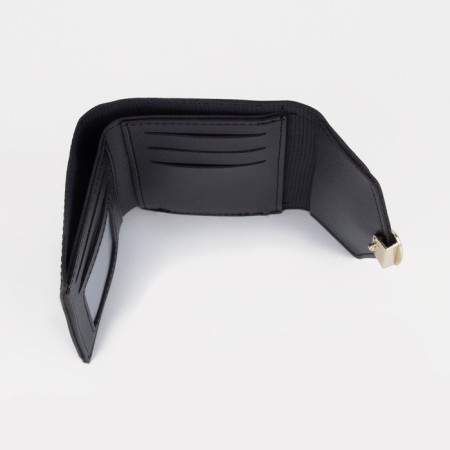 Women's wallet on the button, black color-2