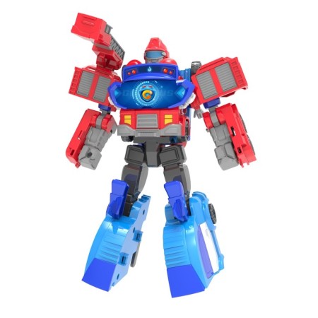 Gogo Bus robot transformer, firefighter and policeman, 2 in 1