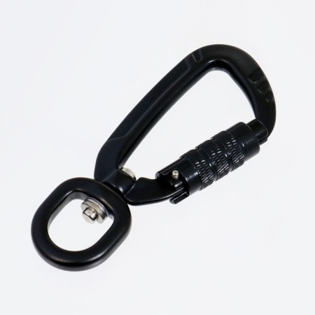 Carabiner with a bayonet coupling and a vertluge, 9x4 cm, 400 kg, mix-2