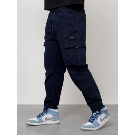 Cargo jeans men, size 44-46, dark blue color-5