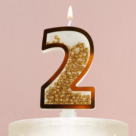 A candle for a cake, a figure with a shaker "2", 9.6 x 4.4 cm.-6