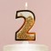 A candle for a cake, a figure with a shaker "2", 9.6 x 4.4 cm.