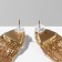 Hanging earrings with grace rhinestones large triangle, white color in gold, 11 cm