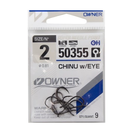 Hook Owner Chinu W/Eye BC No. 2, 10 pcs-2