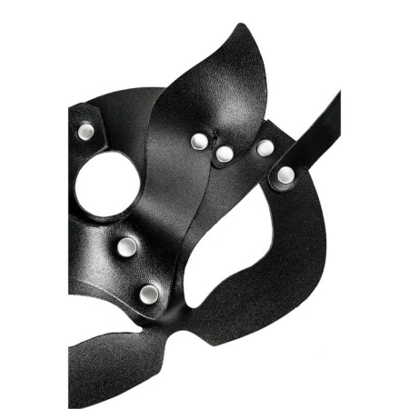 Pecado BDSM cat mask, embossed, genuine leather, black-5