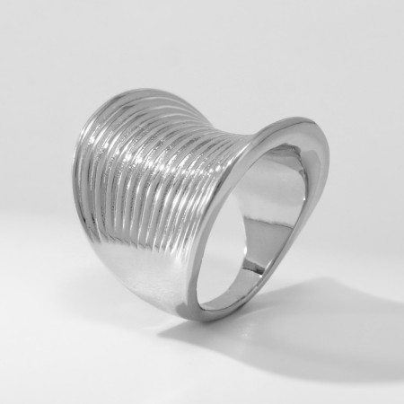 Ring Metal "Trend" spring, silver color, size 17-3