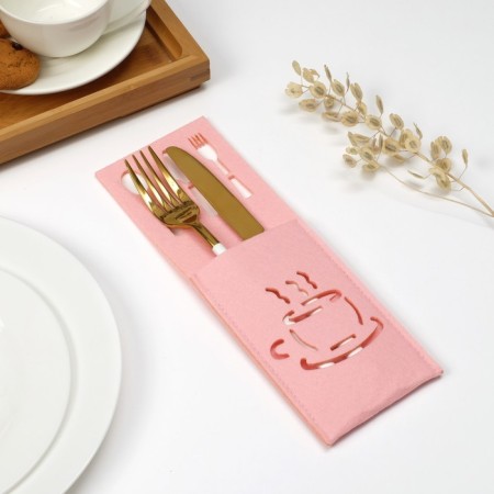 Envelope for cutlery "Coffee" Coffee Color Pink, 9x25 cm