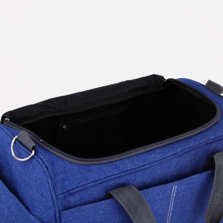 Sports bag with lightning, 2 external pockets, a long belt, the color is light blue-2