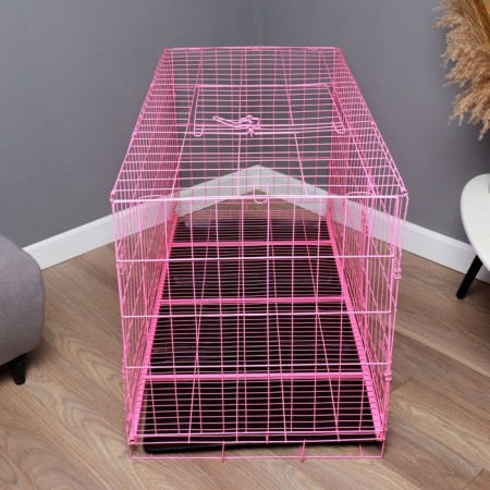 A cell with a dog for dogs, 130 x 60 x 70 cm, pink-1