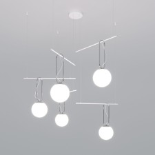 Suspension lamp Eurosvet riche 70143/5, E27, 5x40W, 1300x1300x1500 mm, white color, chrome
