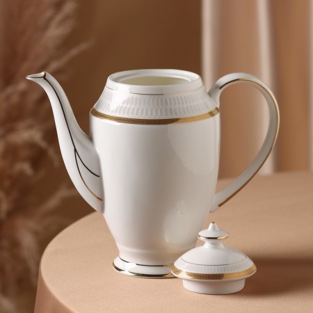 Service Porcelain Tea Louis, 15 objects: kettle 1.3 l, milkman 300 ml, sugar tower 350 ml, 6 teaspoon 160 ml-7