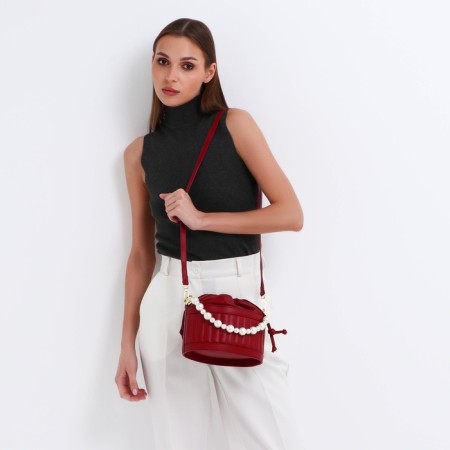 Cross-Bodi bag, cord department, burgundy color-8
