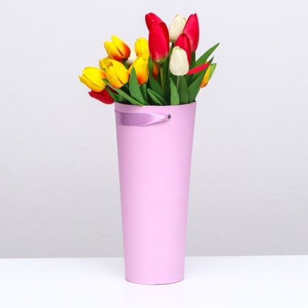 Carrying cone to flowers, light lilac 10 x 14 x 30 cm-2